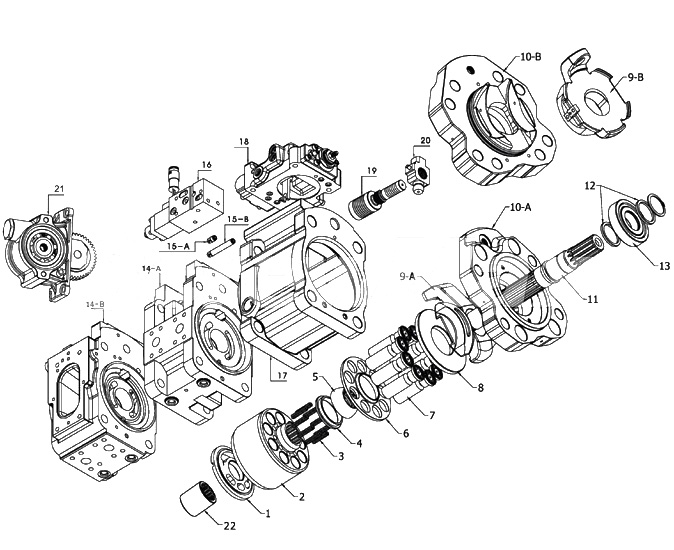Запчасти для гидронасоса Kawasaki K3V180 K3V180DT